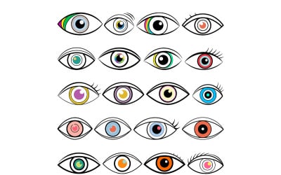 Eye icon with line art style bundle