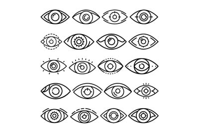 Eye icon with outline style bundle