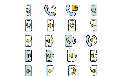 Phone-volume icon with broken line style bundle