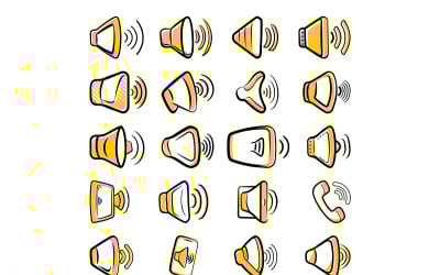 Phone-volume icon with doodle style bundle