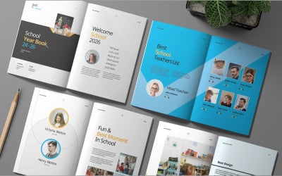 School Magazine Template InDesign