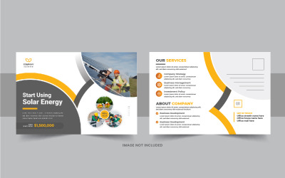 Solar panel energy services postcard template, green energy eddm postcard template design