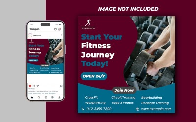 Yoga Fitness Gym Promotional Social Media PSD Raster Banner Template - Template 07