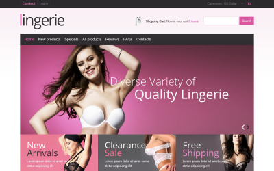 Template ZenCart #46687 "Female Lingerie"