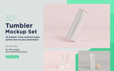 10 Tumbler Drinking Jar Mockup 3d Render Set 02