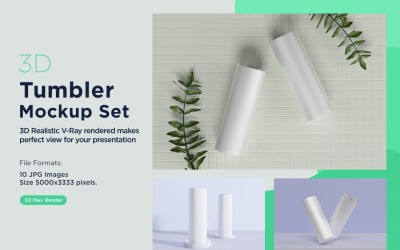 10 Tumbler Drinking Jar Mockup 3d Render Set 04