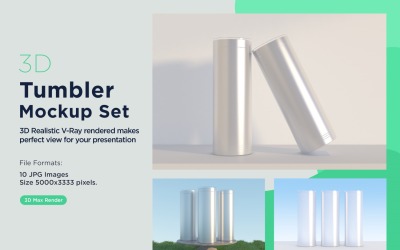 10 Tumbler Drinking Jar Mockup 3d Render Set 10