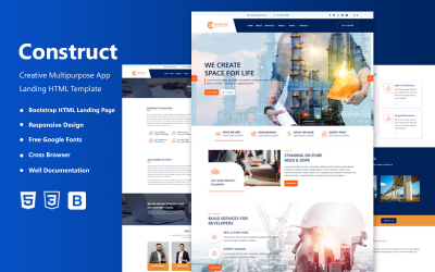 Construct - Byggföretag HTML5 webbplatsmall