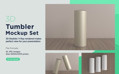 10 Tumbler Drinking Jar Mockup 3d Render Set 06