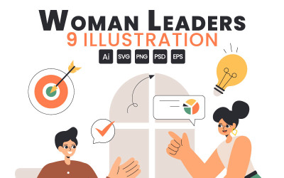 9 Illustraties van leiderschap van zakenvrouwen