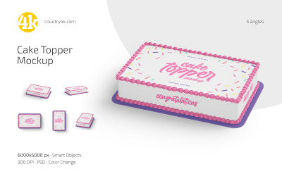 Cake Topper Mockup PSD-mall
