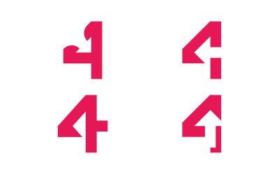 Elementos de plantilla de diseño de icono de logotipo simple número 4 15