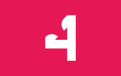 Elementos de plantilla de diseño de icono de logotipo simple número 4 2