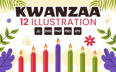 12 Glad Kwanzaa Celebration Illustration