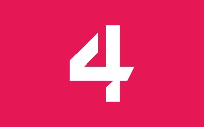 Number 4 simple logo icon design template elements 0