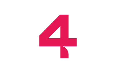 Number 4 simple logo icon design template elements 11