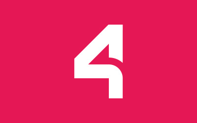 Number 4 simple logo icon design template elements 12