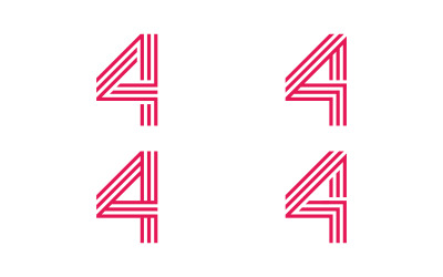 Number 4 simple logo icon design template elements 14