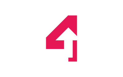 Number 4 simple logo icon design template elements 3