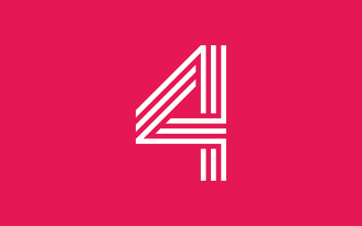 Number 4 simple logo icon design template elements 5