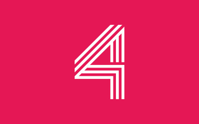 Number 4 simple logo icon design template elements 6