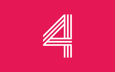 Number 4 simple logo icon design template elements 7