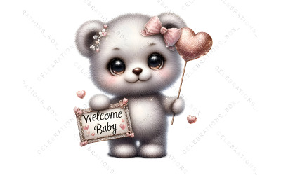 Ücretsiz Hoş Geldiniz Balon Ayısı Clipart
