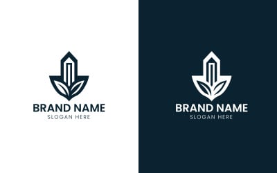 Real estate leaf building logo-11-503
