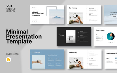 Le modèle de présentation minimal de diapositives Google