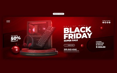 Plantilla para redes sociales de superofertas del Viernes Negro