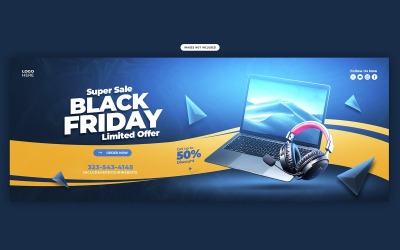 Szablon posta na okładkę do mediów społecznościowych na wyprzedaży Black Friday