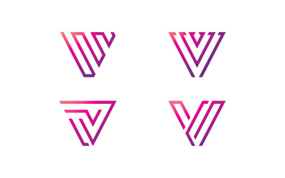 V Line Logo Design and template. Creative X icon initials Line Letters in vector. v15