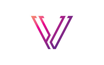 V Line Logo Design and template. Creative X icon initials Line Letters in vector. v7