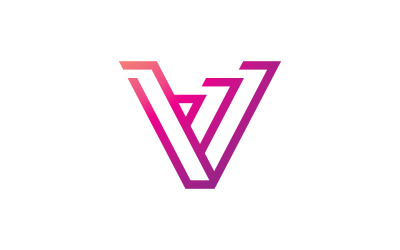 V Line Logo Design and template. Creative X icon initials Line Letters in vector. v8