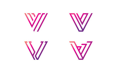 V Line Logo Design and template. Creative X icon initials Line Letters in vector.v13