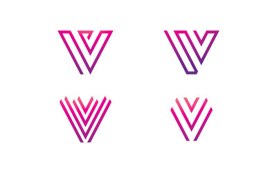 V Line Logo Design and template. Creative X icon initials Line Letters in vector.v14