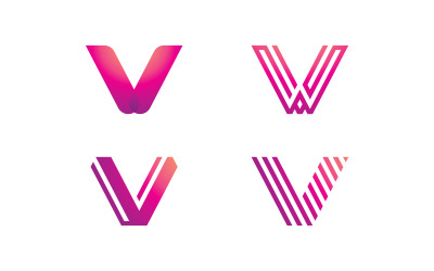 V Logo Design and template. Creative V icon initials based Letters in vector. 14