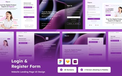 Čistá sada uživatelského rozhraní pro přihlášení a registraci – web a mobil