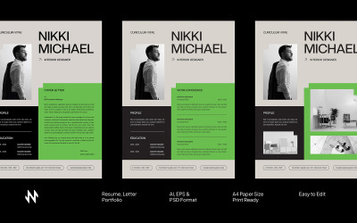 Modello di curriculum vitae moderno e semplice