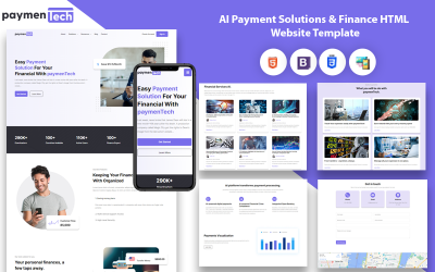 Modello di sito Web HTML per soluzioni di pagamento AI e finanza