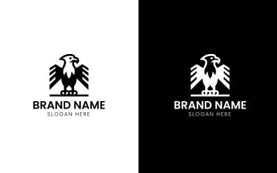 Standing eagle mascot logo-11-519