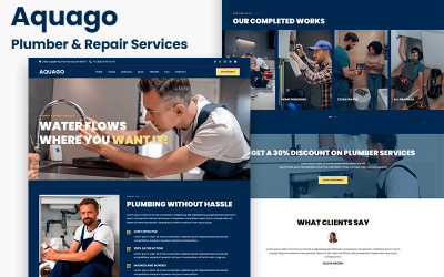 Aquago - Modèle HTML5 pour services de plomberie et de réparation