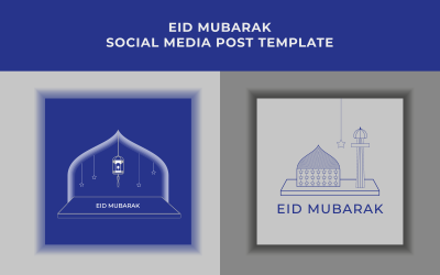 Eid Mubarak and Eid ul Fitr Social Media Post Design Template