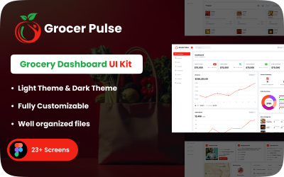 Modello interfaccia utente dashboard amministrazione Grocer Pluse Grocery