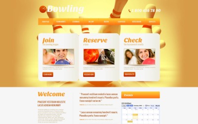 Prémium Bowling témakörű Moto CMS HTML sablon 46745