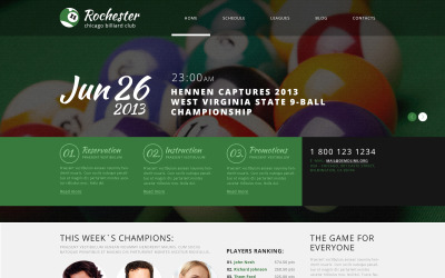 Responzivní WordPress motiv "Billiard Club WordPress Theme" #46734