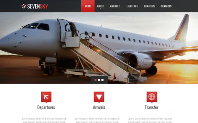 Sjabloon voor responsieve websites van particuliere luchtvaartmaatschappijen