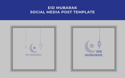 Eid Mubarak Social Media Post Design Template 3