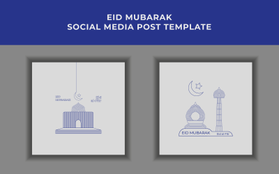 Eid Mubarak Social Media Post Design Template 7