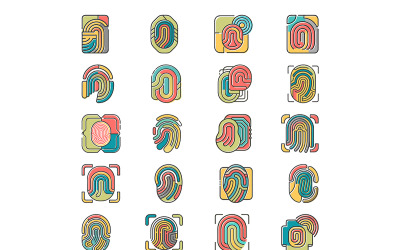 Fingerprint icon with offset fill style bundle
